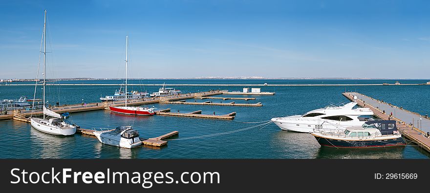 Beautiful yacht marina in the harbour