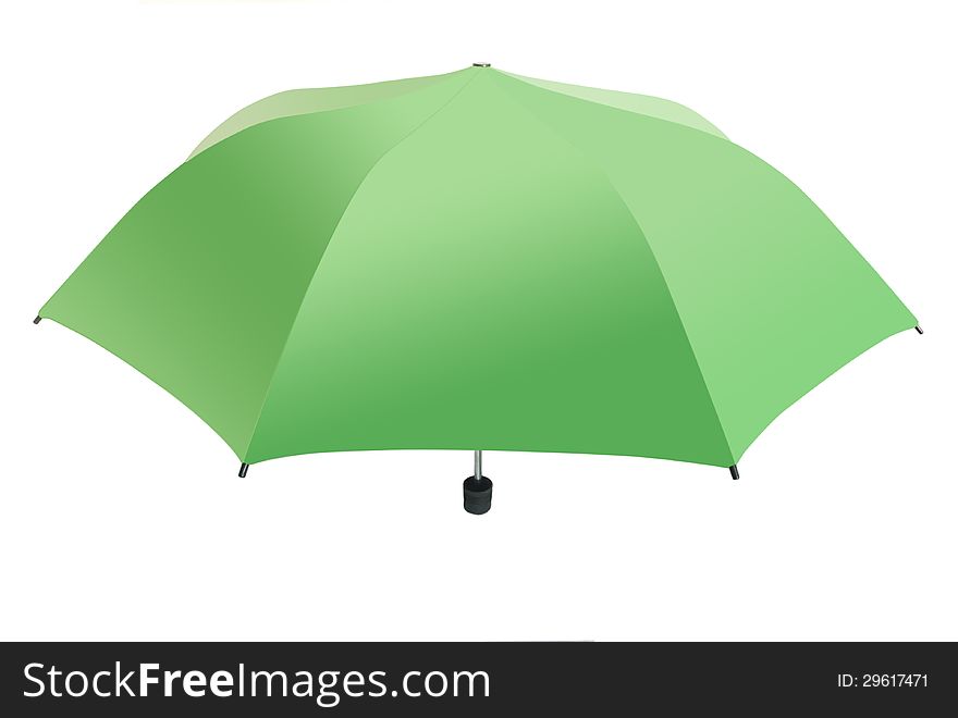 Green umbrella isolated on white background. Green umbrella isolated on white background.