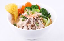 Laksa Noodle Soup With Chicken, Fresh Vegetables And Wonton On T Royalty Free Stock Photo Laksa Noodle Soup With Chicken, Fresh Vegetables And Wonton On T Royalty Free Stock Photo