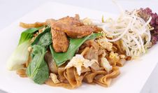 Asian Stir Fried Flat Rice Noodles. Pad Se Ew With Chicken. Stock Image Asian Stir Fried Flat Rice Noodles. Pad Se Ew With Chicken. Stock Image