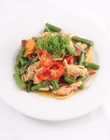 Thai Food Stir Fried With Chicken And Chilli Basil. Stock Photo Thai Food Stir Fried With Chicken And Chilli Basil. Stock Photo