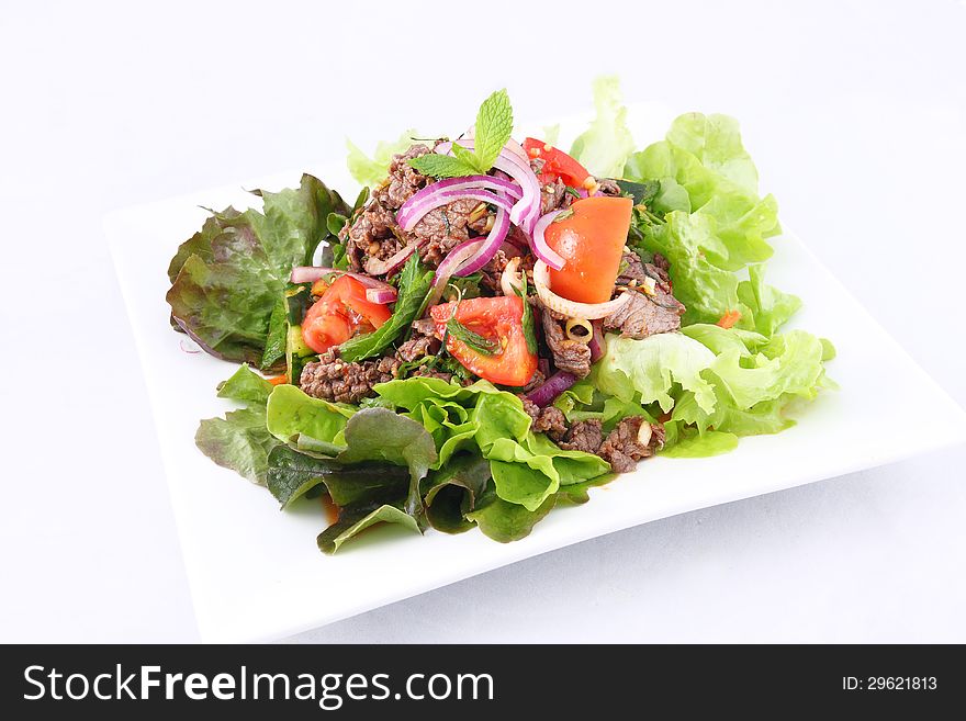 Thai Beef Salad, Grill Beef With Salad.