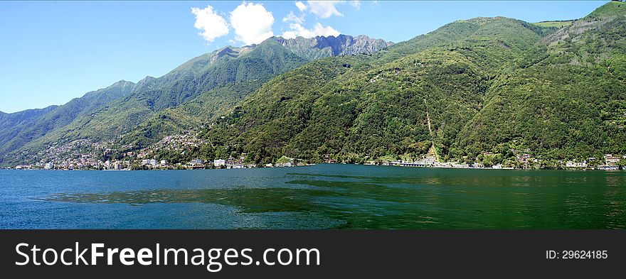 Panorama Lake Maggiore In Switzerland