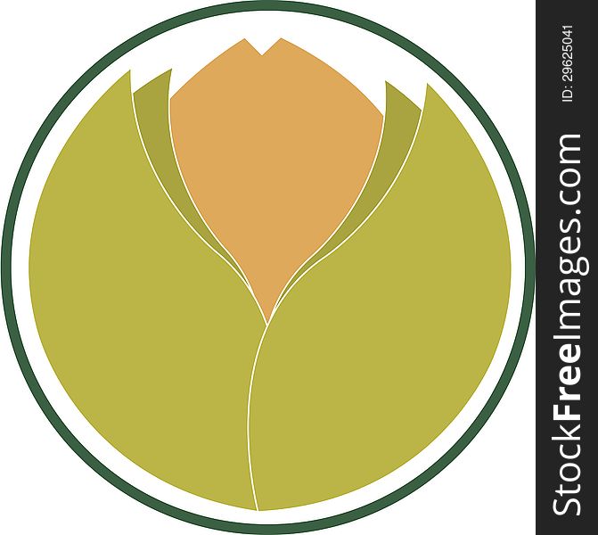 Round emblem indicating the ecological product. Round emblem indicating the ecological product