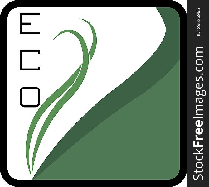 Eco Logo square - green leaves