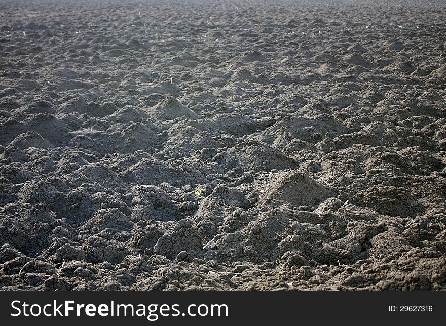 Ukrainian black earth ice chisel field