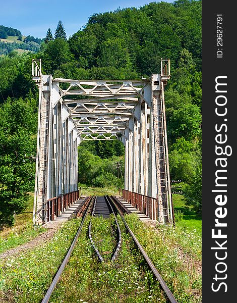 Metal Bridge In Mountains