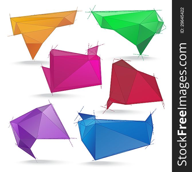 Abstract origami speech bubble background