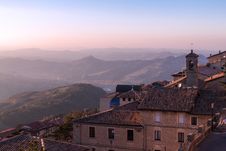 San Marino At Sunset Royalty Free Stock Photos