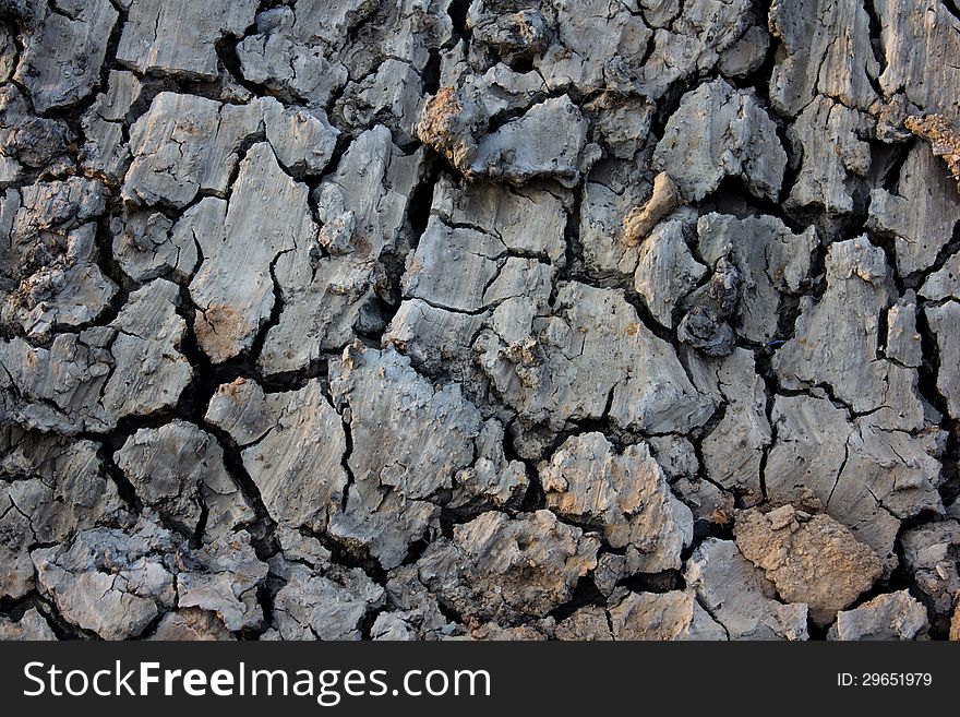 Broken soil in dry season. Broken soil in dry season