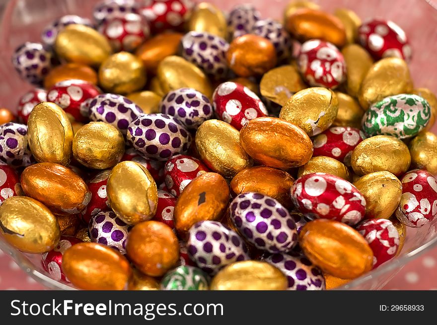 Colorful candy in bowl for kids