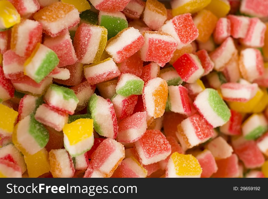 Colorful candy in bowl for kids