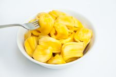 Jackfruit In White Bowl Stock Image