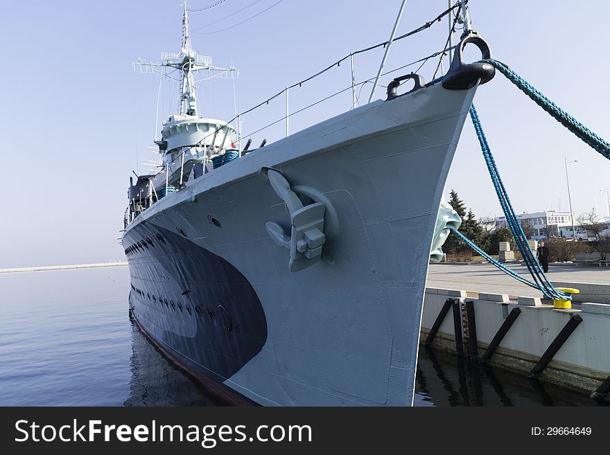 Ships moored in the port of Gdynia. Ships moored in the port of Gdynia