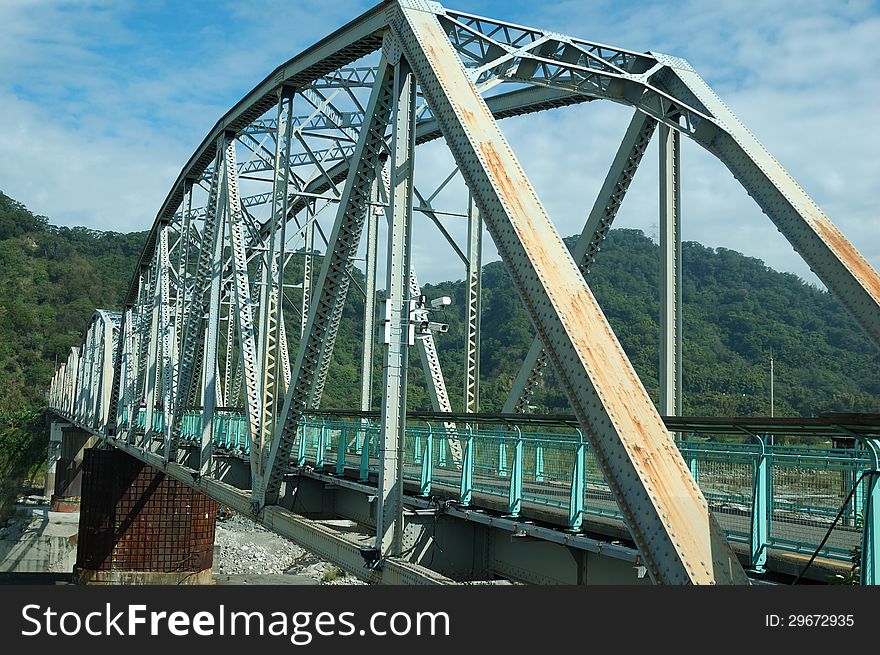 A old iron bridge for bicycles