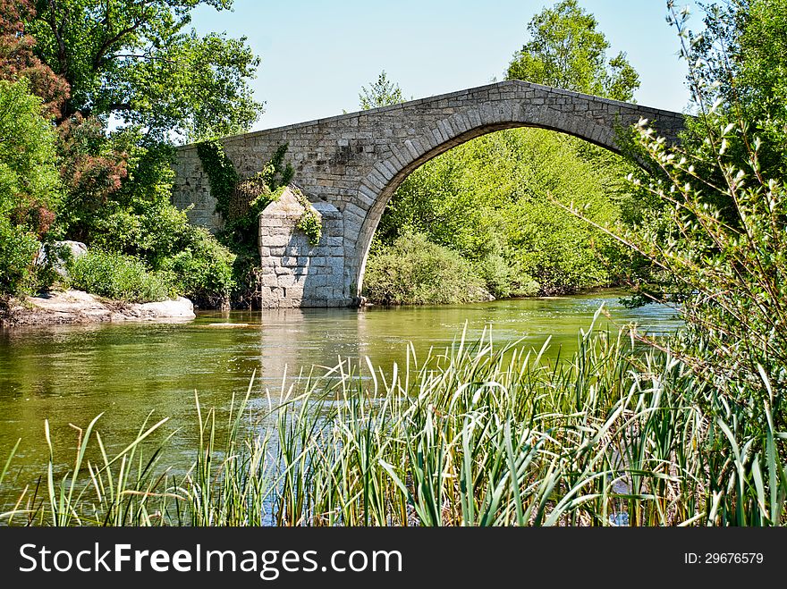 Ancient bridge in Corsica, france. Ancient bridge in Corsica, france