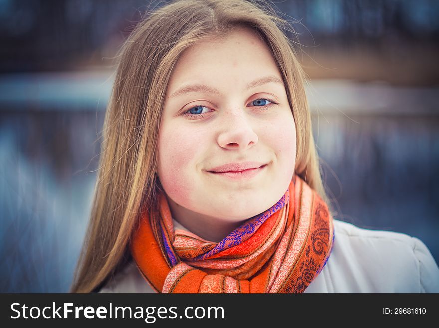 The Girl In A Orange Scarf