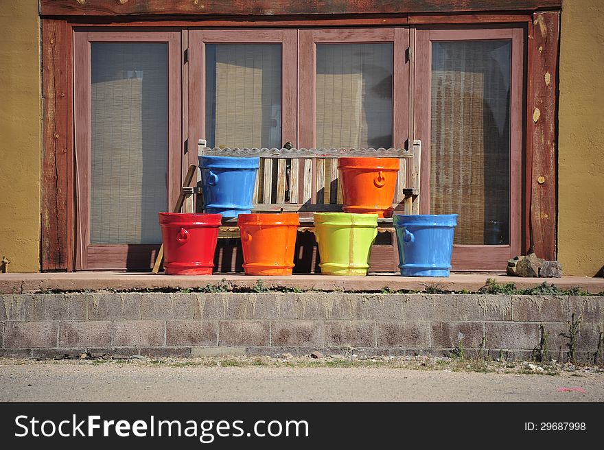Terracotta pots in various colors