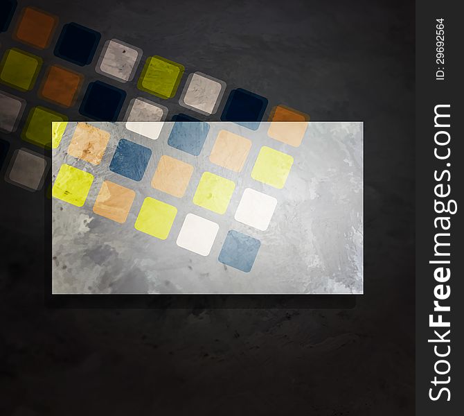 New abstract grey frame on black background with colored squares can use to place your text or image. New abstract grey frame on black background with colored squares can use to place your text or image