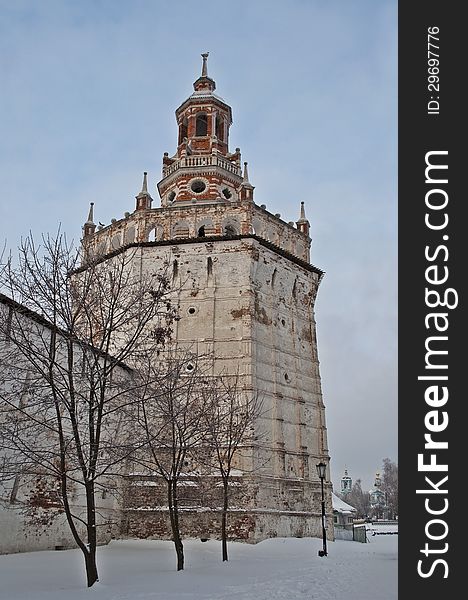 Duck tower (17th century) in Holy Trinity Sergius Lavra, Sergiev Posad, Russia, winter time. Duck tower (17th century) in Holy Trinity Sergius Lavra, Sergiev Posad, Russia, winter time