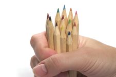 Hand Holding Wooden Pencils Royalty Free Stock Image Hand Holding Wooden Pencils Royalty Free Stock Image