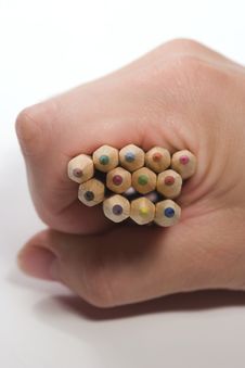 Hand Holding Wooden Pencils Stock Photo Hand Holding Wooden Pencils Stock Photo
