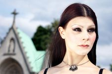 Gothic Girl In Cemetary Royalty Free Stock Image Gothic Girl In Cemetary Royalty Free Stock Image