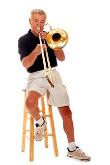 Senior Trombone Player Stock Photos Senior Trombone Player Stock Photos
