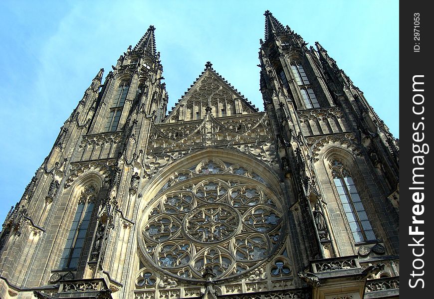Famous gothic cathedral in Czech Republic in Prague. Famous gothic cathedral in Czech Republic in Prague