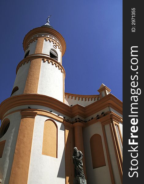 A view of a romanian cathilic church. A view of a romanian cathilic church