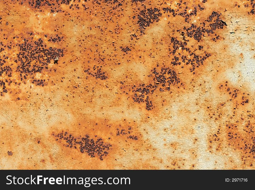 Rusty metal surface with paint