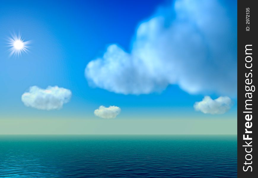 Illustration of the sky and cloudscape. Illustration of the sky and cloudscape