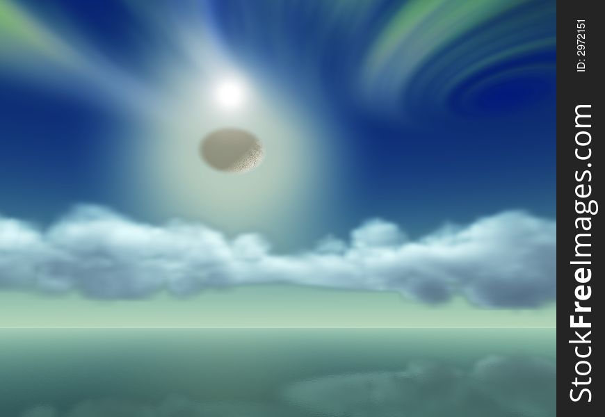 Illustration of the sky and cloudscape. Illustration of the sky and cloudscape