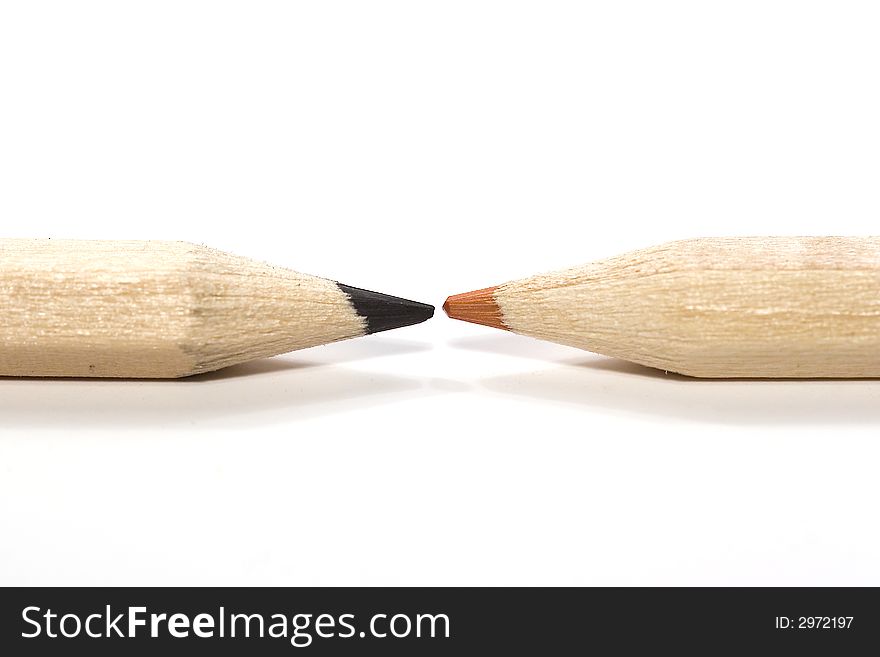 Two Wooden Color Pencils