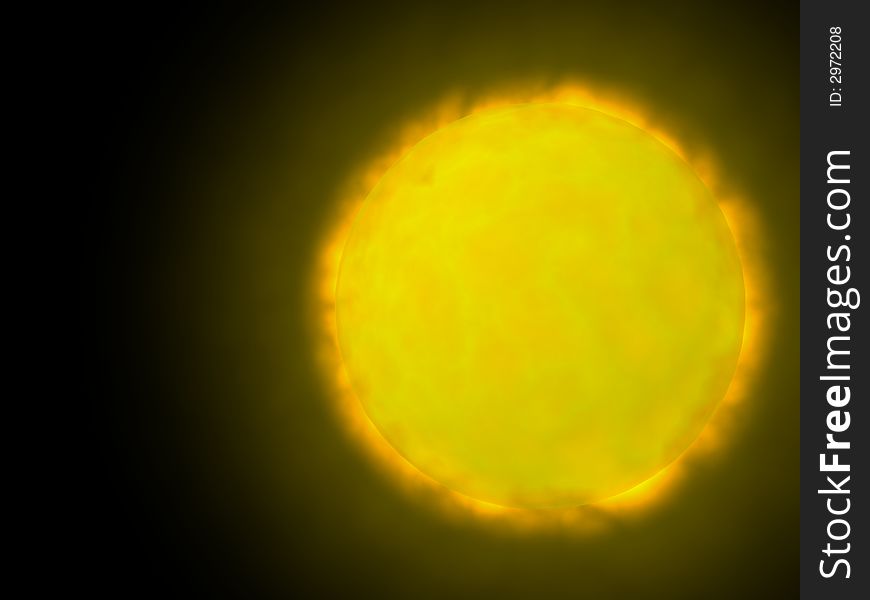 Illustration of the sun seen from the space. Illustration of the sun seen from the space