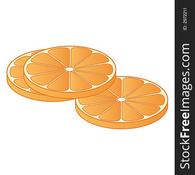 Vector illustration of some orange slices