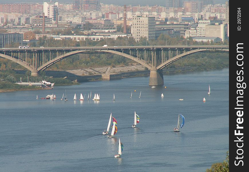 Nizhegorodskiy bridge, kind on lower part of city