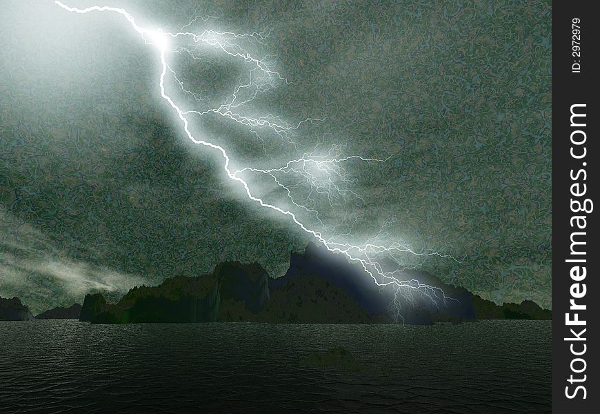 Storms with the lightning illustrations