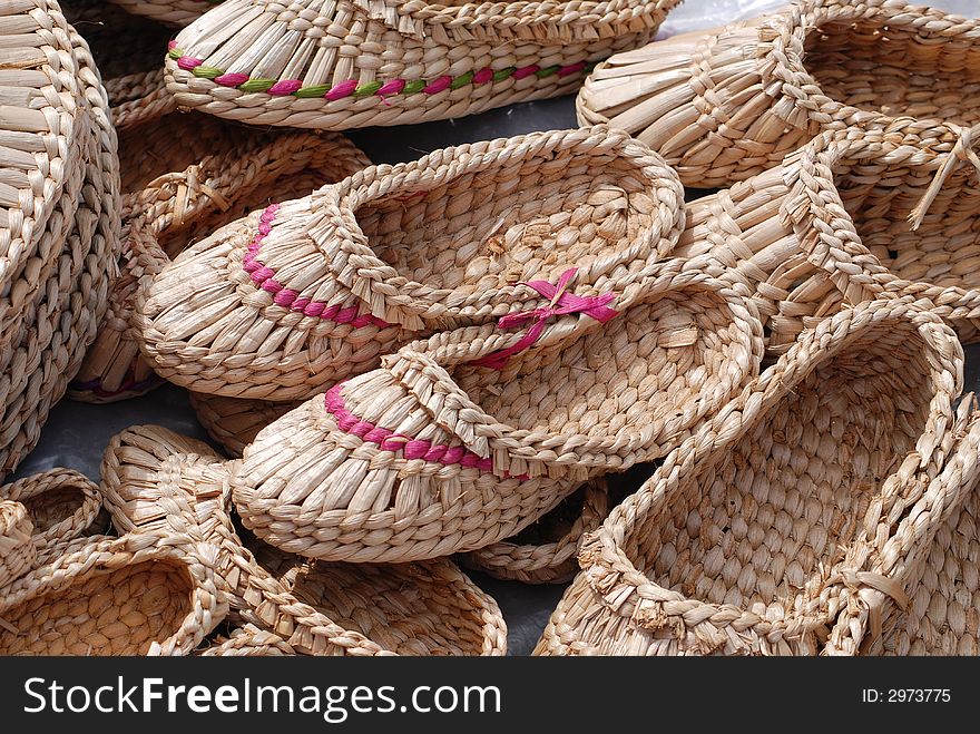 Photo of handmade straw shoes