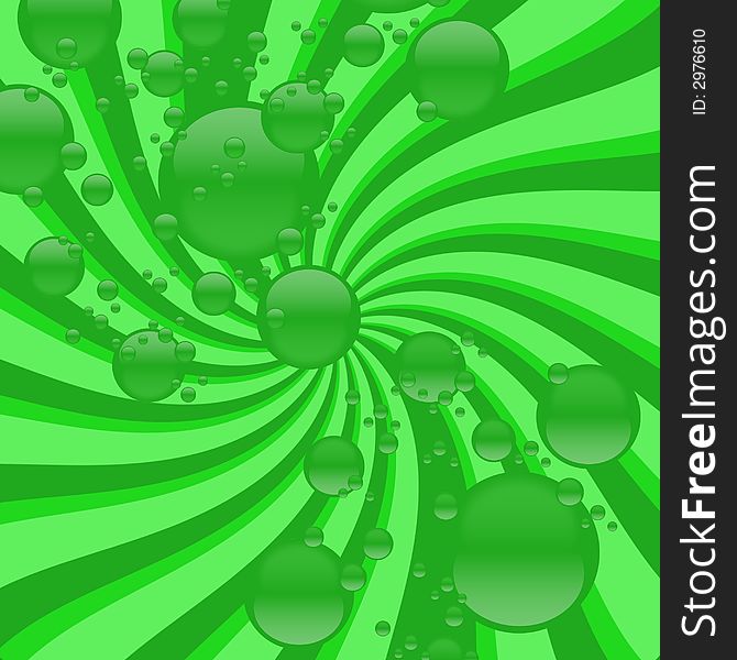 A swirling two-tone vortex of bright green bubbles. A swirling two-tone vortex of bright green bubbles.