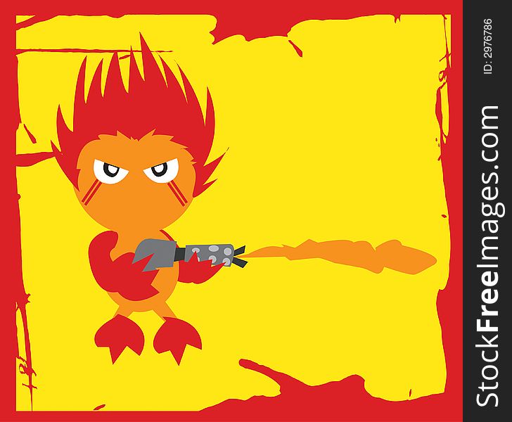 A fire character I made with a flame thrower. A fire character I made with a flame thrower