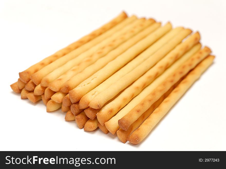 Salted potates pretzels isolated over white background