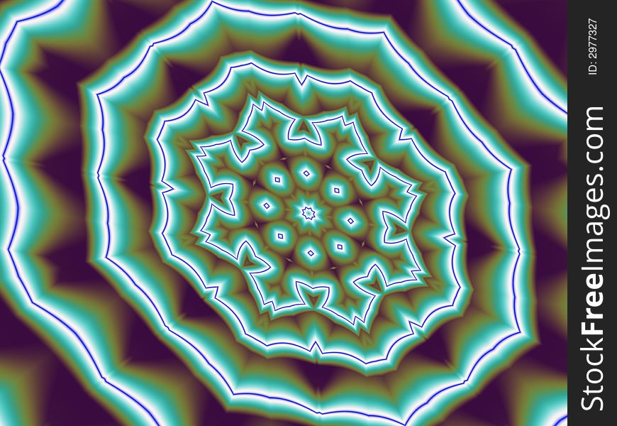 Computer generated symmetric fractal design. Computer generated symmetric fractal design
