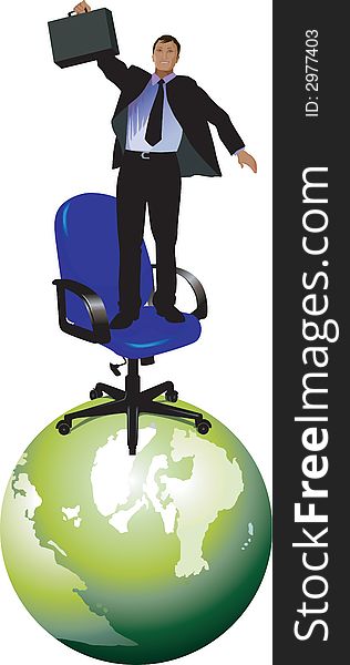 Businessman on the top of the world