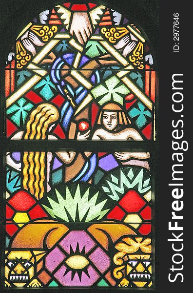 Stained-glass Window in Payerne. Switzerland. Stained-glass Window in Payerne. Switzerland