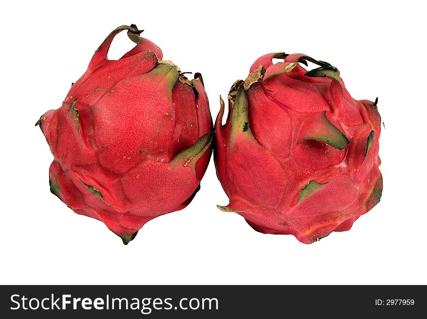 Dragon Fruits Isolated.