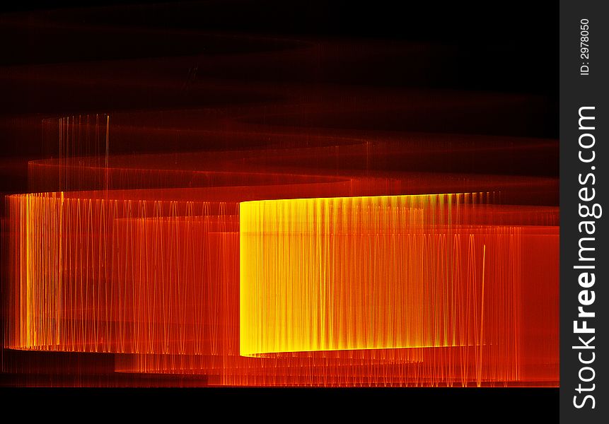 Yellow and red impulses of energy on black background. Yellow and red impulses of energy on black background
