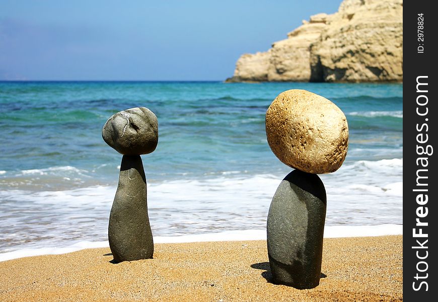 Stones on a beach by the sea. Stones on a beach by the sea