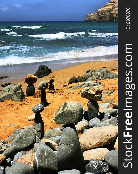 Stones on a beach by the sea. Stones on a beach by the sea