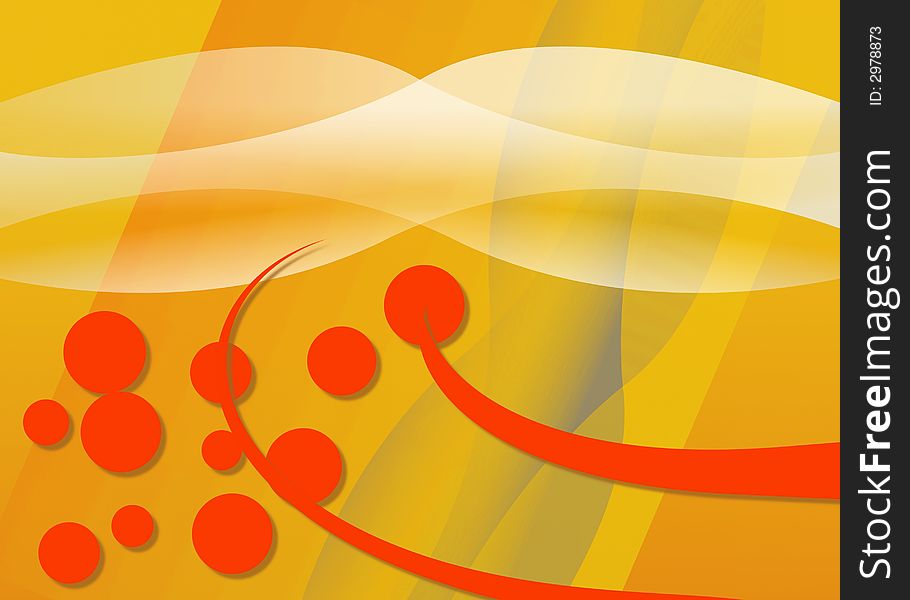 An Abstract Illustration Features Red Disks and Streamers. An Abstract Illustration Features Red Disks and Streamers.